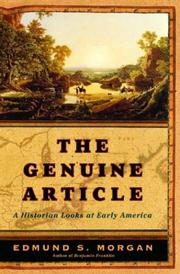 Cover of: The genuine article: a historian looks at early America