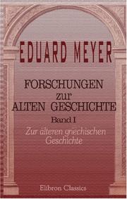Cover of: Forschungen zur alten Geschichte: Band I. Zur älteren griechischen Geschichte