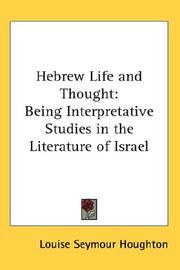 Cover of: Hebrew life and thought