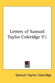 Cover of: Letters of Samuel Taylor Coleridge V1