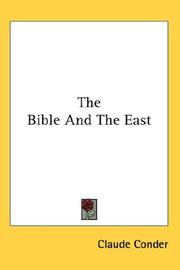 Cover of: The Bible And The East by Claude Reignier Conder