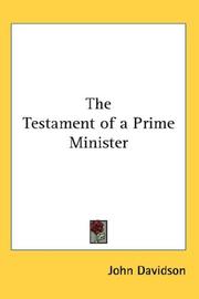 Cover of: The Testament of a Prime Minister