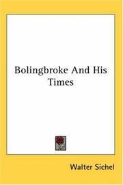 Cover of: Bolingbroke And His Times