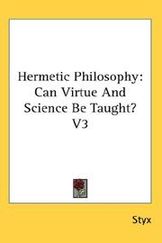 Cover of: Hermetic Philosophy | Styx