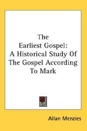 Cover of: The Earliest Gospel by Allan Menzies