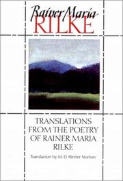 Translations from the poetry of Rainer Maria Rilke