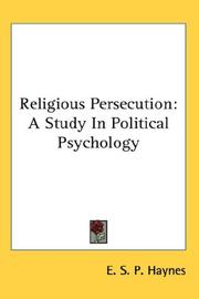 Religious Persecution by E. S. P. Haynes