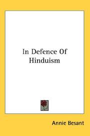 Cover of: In Defence Of Hinduism by Annie Wood Besant