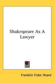 Shakespeare as a lawyer by Franklin Fiske Heard