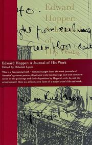Cover of: Edward Hopper: a journal of his work