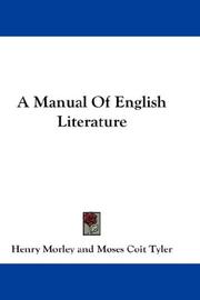 Cover of: A Manual Of English Literature