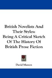 British novelists and their styles by David Masson