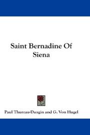 Saint Bernadine Of Siena by Thureau-Dangin, Paul, Baroness Gertrud von Hügel