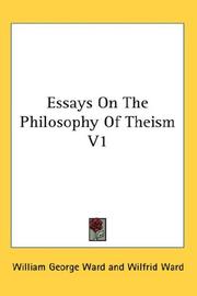 Cover of: Essays On The Philosophy Of Theism V1