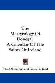 Cover of: The Martyrology Of Donegal |