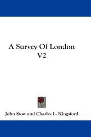 Cover of: A Survey Of London V2