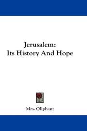 Cover of: Jerusalem: Its History And Hope