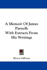Cover of: A Memoir Of James Parnell: With Extracts From His Writings