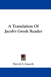 Cover of: A Translation Of Jacob's Greek Reader