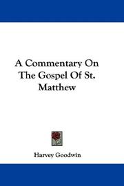 Cover of: A Commentary On The Gospel Of St. Matthew