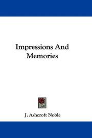 Cover of: Impressions And Memories