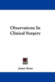 Cover of: Observations In Clinical Surgery