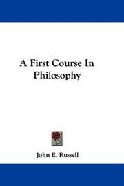 Cover of: A First Course In Philosophy