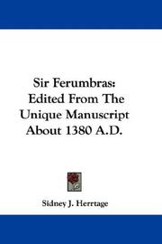 Cover of: Sir Ferumbras: Edited From The Unique Manuscript About 1380 A.D.