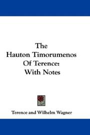 Cover of: The Hauton Timorumenos Of Terence: With Notes