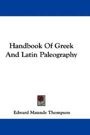 Cover of: Handbook Of Greek And Latin Paleography