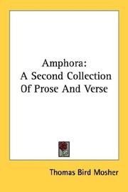 Cover of: Amphora: A Second Collection Of Prose And Verse