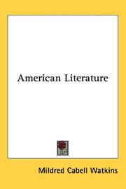Cover of: American Literature | Mildred Cabell Watkins