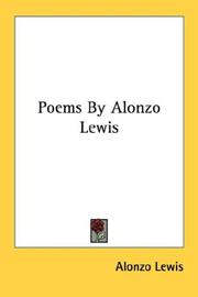 Cover of: Poems By Alonzo Lewis