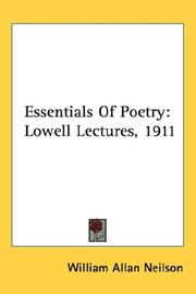 Essentials of poetry by Neilson, William Allan