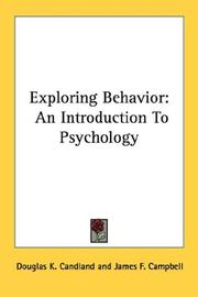 Cover of: Exploring Behavior: An Introduction To Psychology