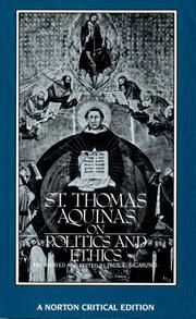 Cover of: St. Thomas Aquinas on Politics and Ethics (Norton Critical Editions) by Thomas Aquinas