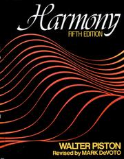 Harmony by Walter Piston, Mark DeVoto