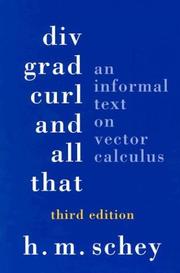 Cover of: Div, grad, curl, and all that