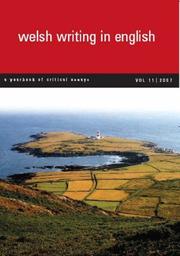 Cover of: Welsh Writing in English: A Yearbook of Critical Essays, Volume 11, 2007