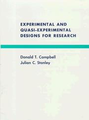 Cover of: Experimental and Quasi-Experimental Designs for Research by Donald T. Campbell, Julian C. Stanley