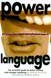 Cover of: Power language: getting the most out of your words