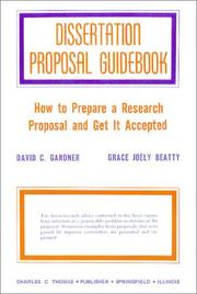 Cover of: Dissertation proposal guidebook: how to prepare a research proposal and get it accepted