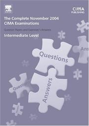 The complete November 2004 CIMA examinations question papers with examiner's answers. Intermediate level
