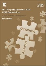 The complete November 2004 CIMA examinations question papers with examiner's answers. Final level