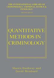 Cover of: Quantitative Methods in Criminology (International Library of Criminology, Criminal Justice and Penology, Second Series)