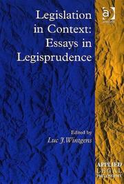 Legislation in context : essays in legisprudence