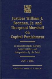 Cover of: Justices William J. Brennan, Jr. and Thurgood Marshall on Capital Punishment