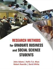 Cover of: Research Methods for Graduate Business and Social Science Students