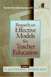 Cover of: Research on Effective Models for Teacher Education: Teacher Education Yearbook VIII (Teacher Education)
