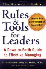 Cover of: Rules & tools for leaders: a down-to-earth guide to effective managing